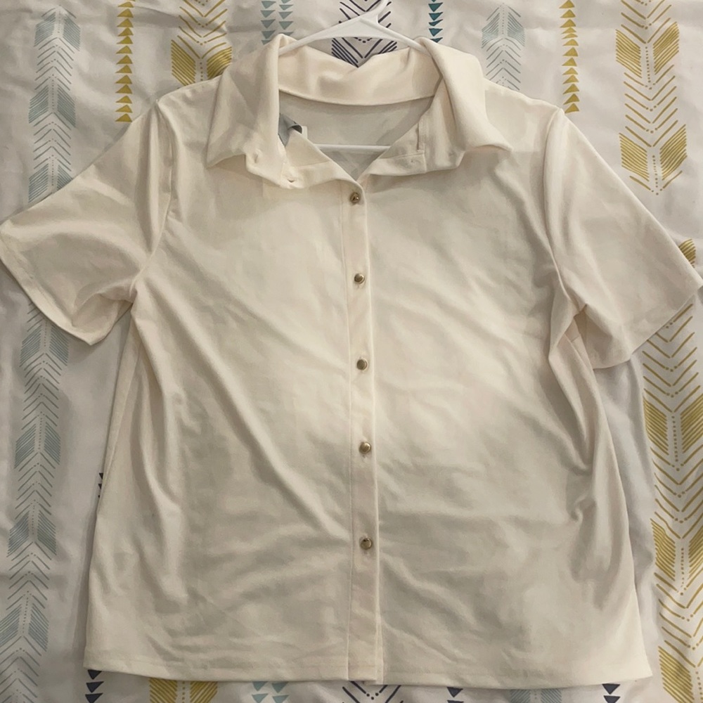Cream button up